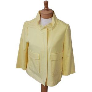 Rafaella Women's Jacket Size 10 Snap Dragon Yellow Cotton Blend 2 Pockets NWT